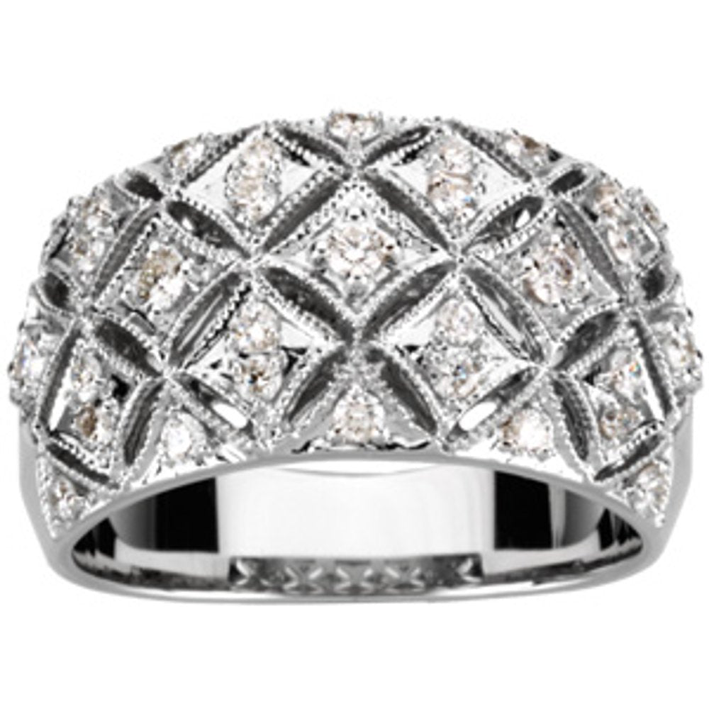 14K White Gold 1/2 CTW Natural Diamond Ring