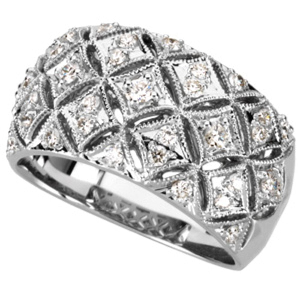14K White Gold 1/2 CTW Natural Diamond Ring