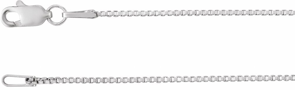 Rhodium-Plated Sterling Silver 1 mm Box 18" Chain