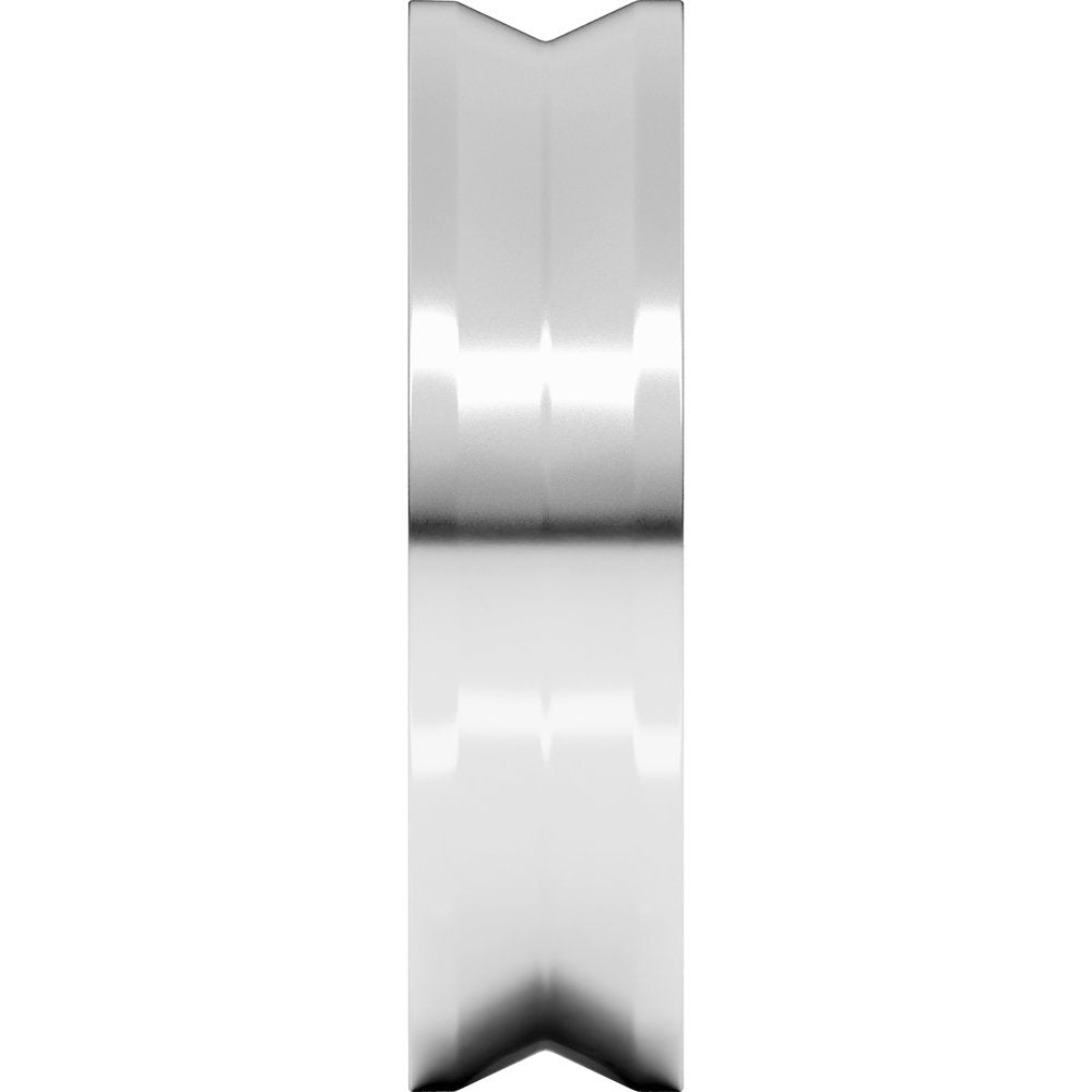 14K White 6 mm Comfort-Fit Reverse Knife Band Size 7