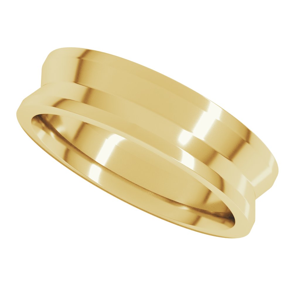 14K Yellow 6 mm Comfort-Fit Reverse Knife Band Size 6