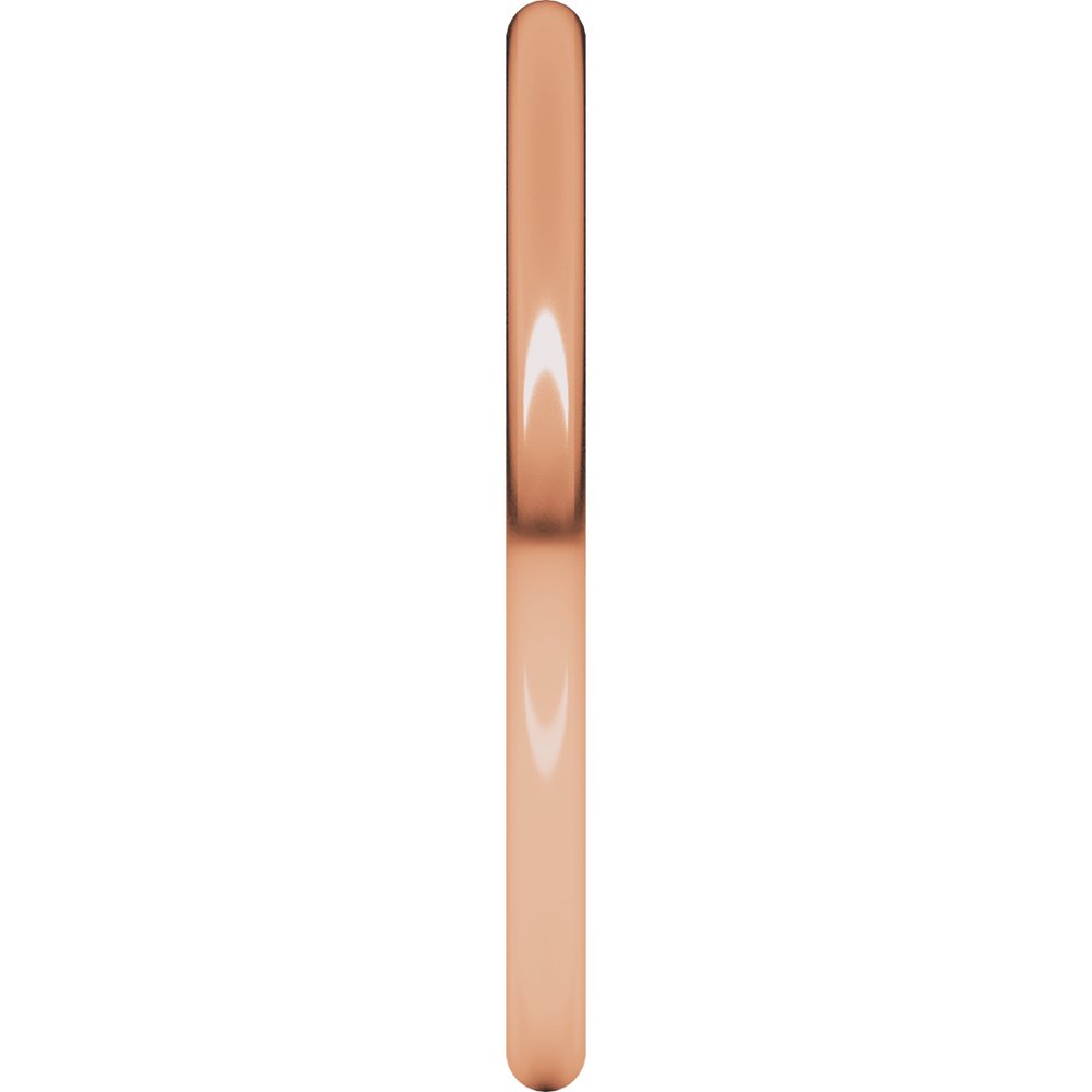 18K Rose Gold 1.5 mm Comfort-Fit Full Round Band Size 6.5