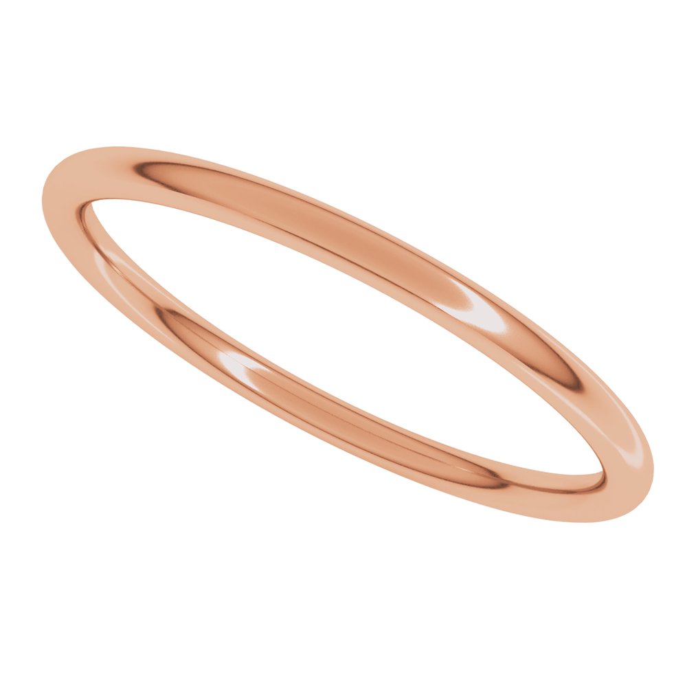18K Rose Gold 1.5 mm Comfort-Fit Full Round Band Size 6.5