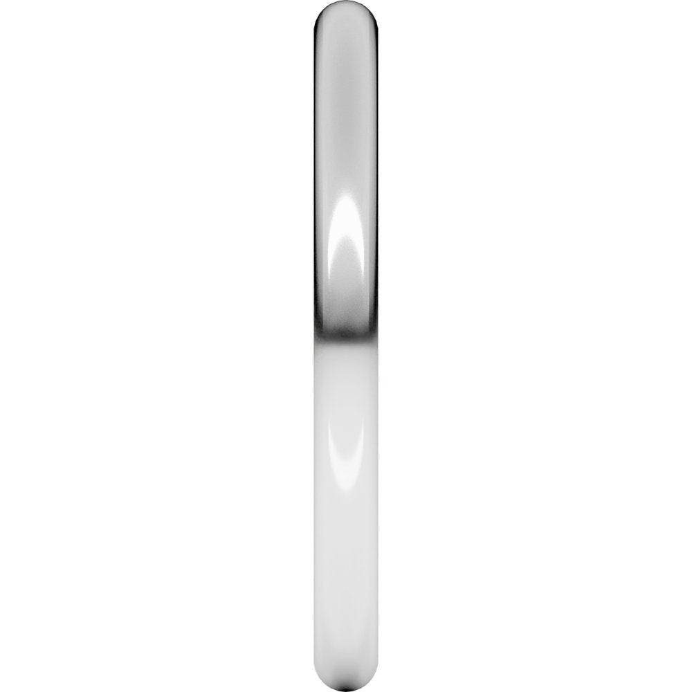 18K White Gold 2 mm Comfort-Fit Full Round Band Size 5