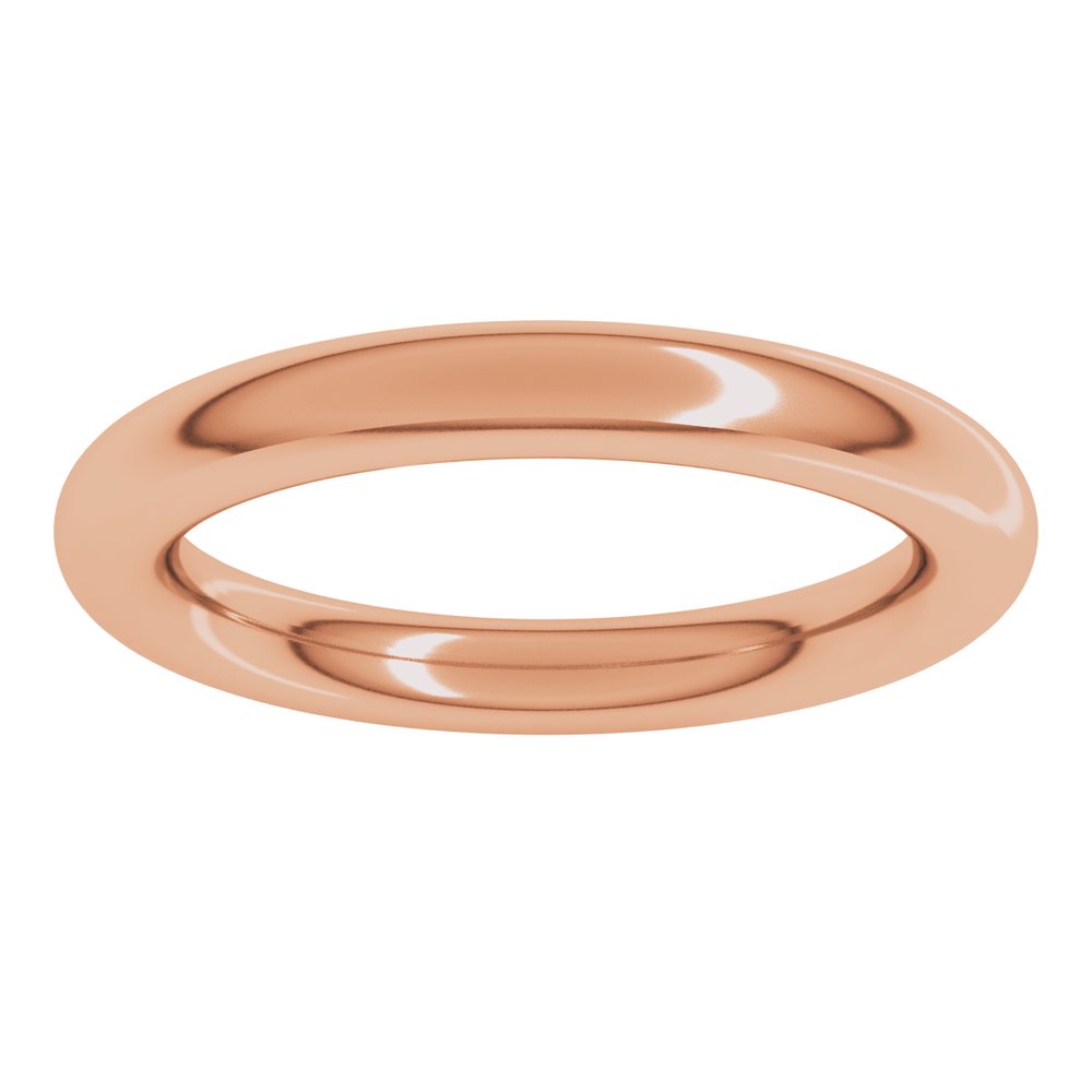 14K Rose Gold 3 mm Comfort-Fit Full Round Band Size 6