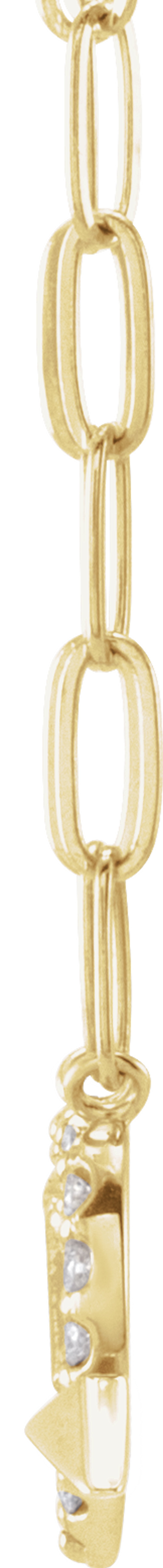 14K Yellow Gold 1/8 CTW Natural Diamond Heart & Arrow 16" Necklace