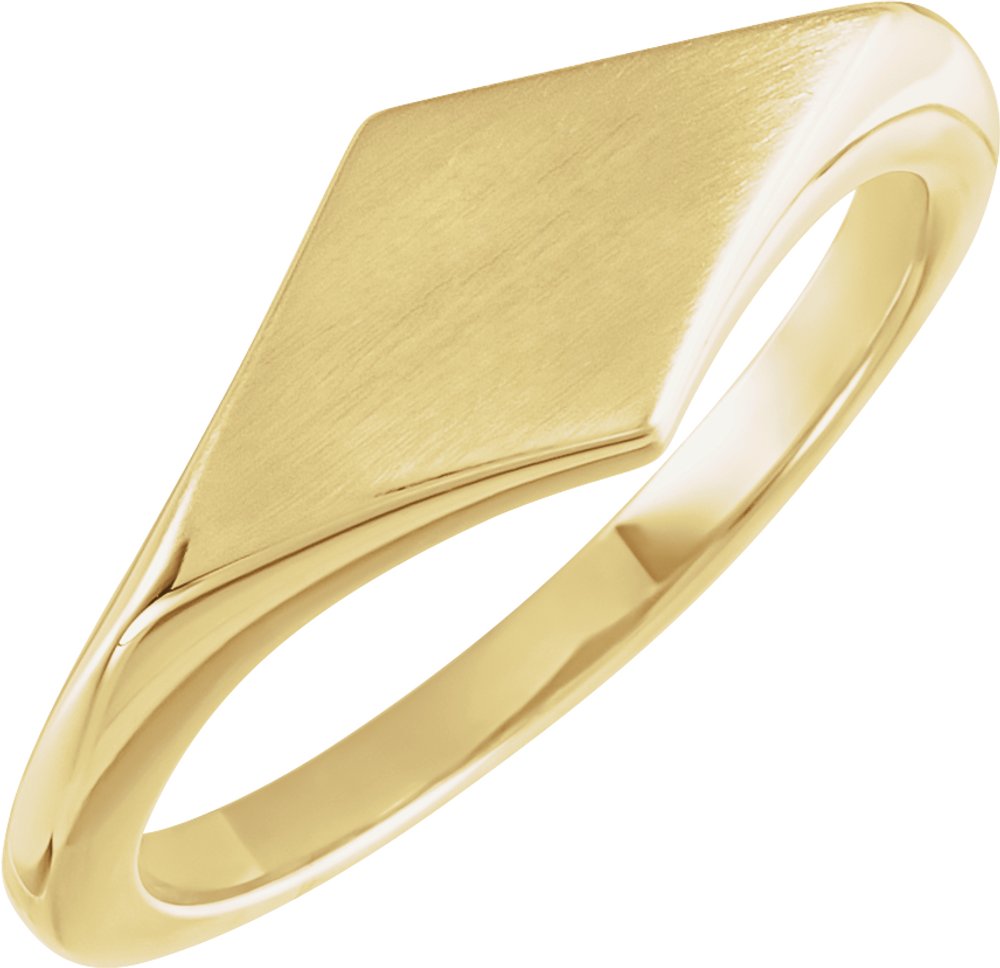 14K Yellow Gold Geometric Signet Ring