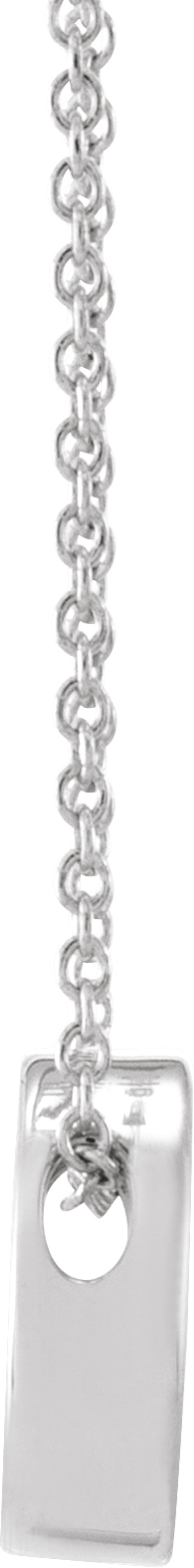 14K White 10 mm Engravable Disc 16-18" Necklace