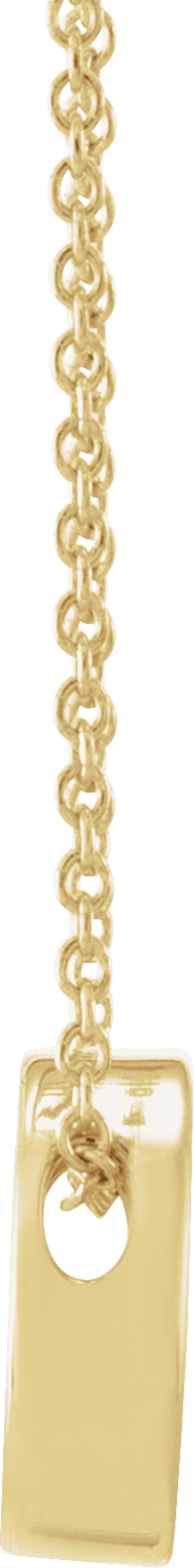 14K Yellow Gold 10 mm Engravable Disc 16-18" Necklace
