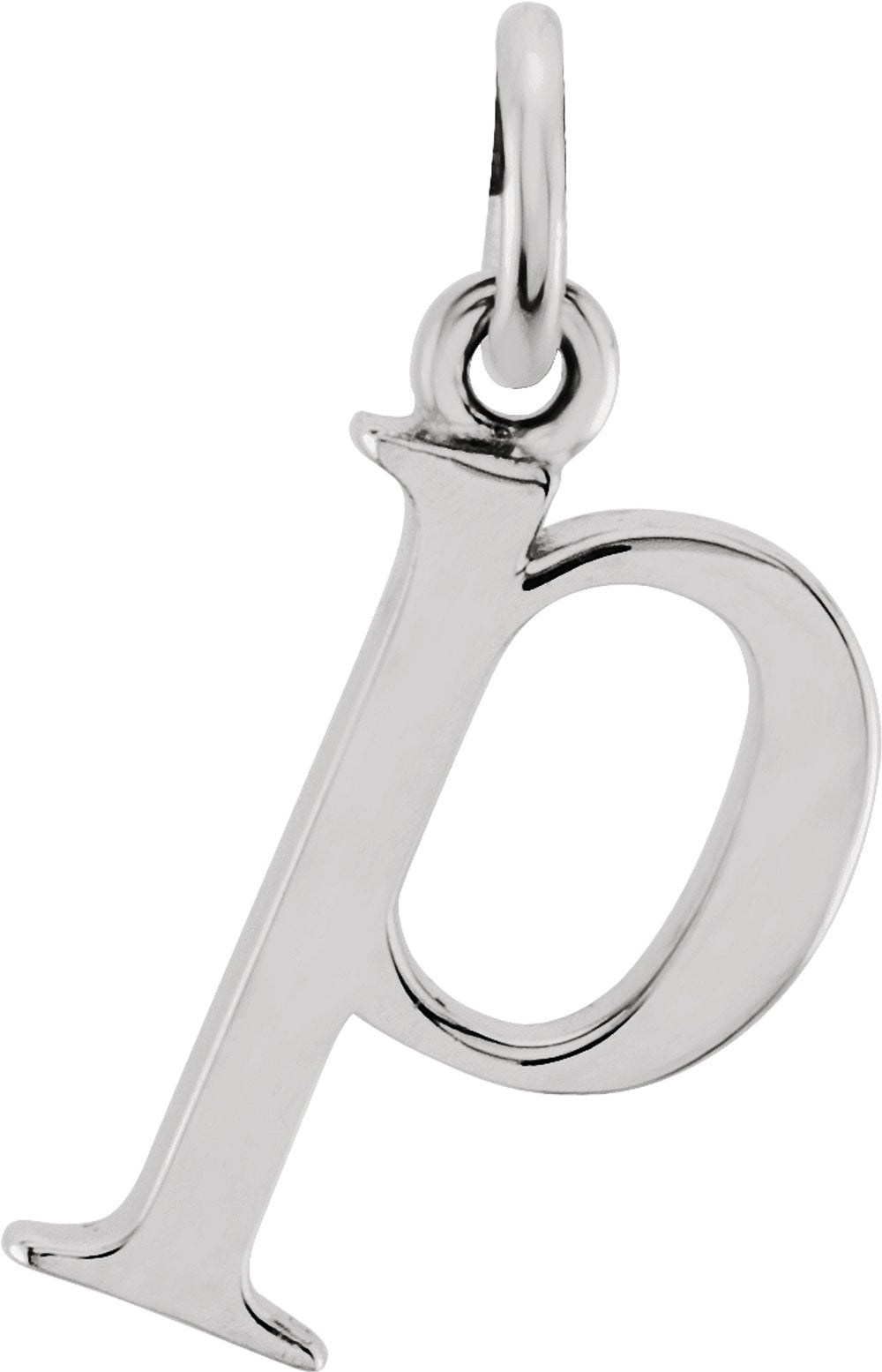 Sterling Silver Lowercase Initial p Charm/Pendant