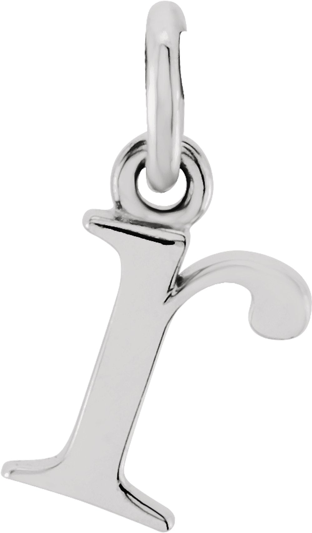 Sterling Silver Lowercase Initial r Charm/Pendant