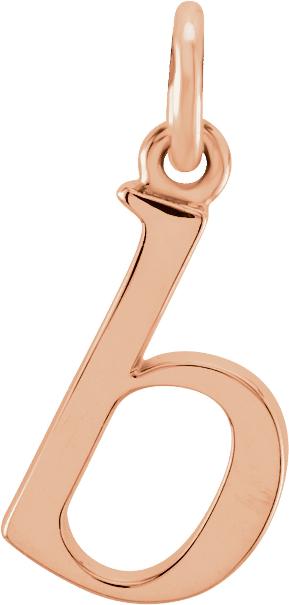 14K Rose Lowercase Initial B Pendant