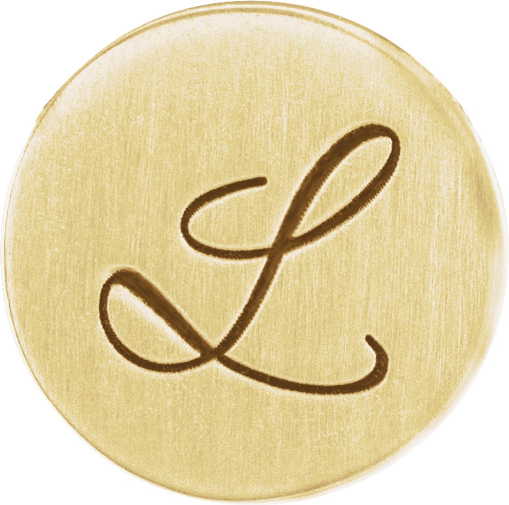 14K Yellow Gold 10 mm Engravable Disc Slide Pendant
