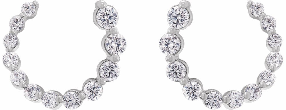14K White Gold 1/2 CTW Lab-Grown Diamond Front-Back Earrings