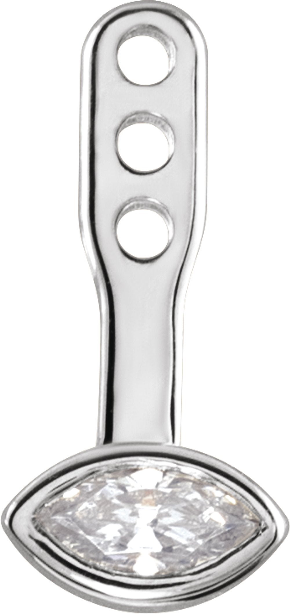 14K White Gold 1/6 CTW Natural Diamond Front-Back Solitaire Earring Jackets