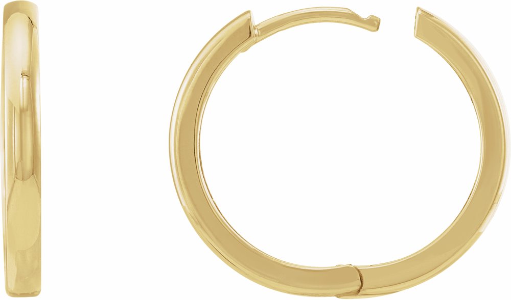 14K Yellow Gold 20 mm Hinged Hoop Earrings