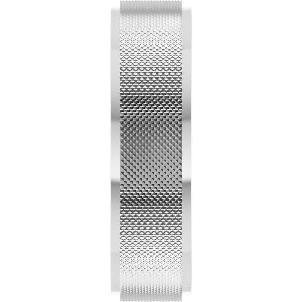 Continuum Sterling Silver 6 mm Stepped-Edge Knurled Flat Band Size 10.5