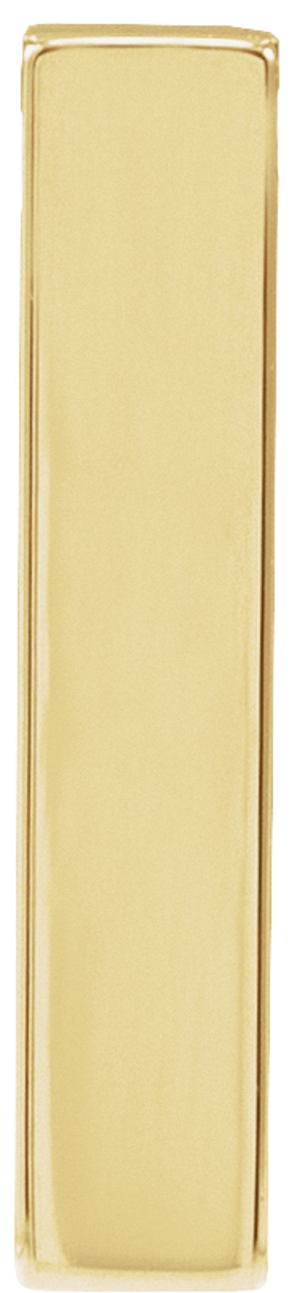 14K Yellow Gold Engravable Four-Sided Bar Pendant
