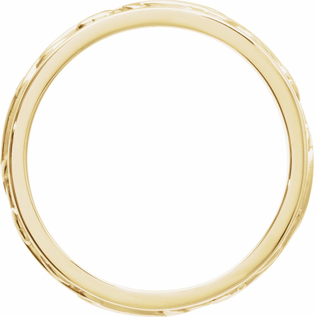 14K Yellow Gold 4 mm Sculptural Flat Band Size 7