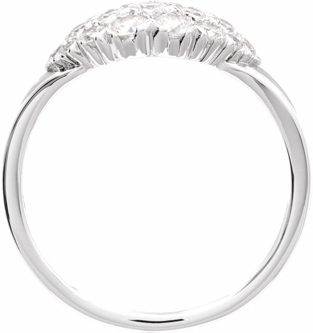 14K White Gold 1/2 CTW Natural Diamond Cluster Ring