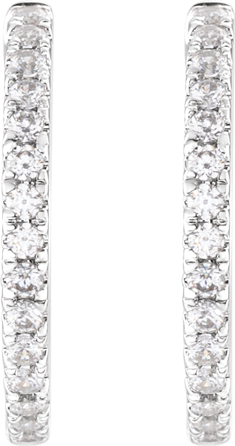 14K White Gold 3/8 CTW Lab-Grown Diamond 17.4 mm Hoop Earrings
