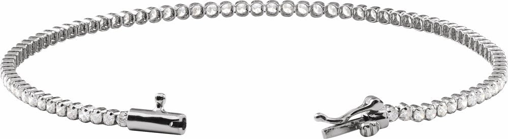 14K White 1 5/8 CTW Natural Diamond Lightweight Line 7" Bracelet