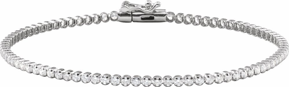 14K White Gold 1 5/8 CTW Lab-Grown Diamond Lightweight Line 7" Bracelet