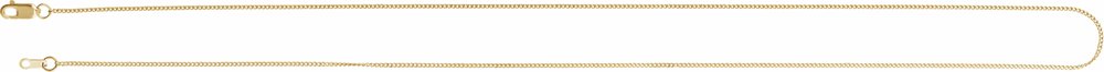 14K Yellow Gold 1 mm Diamond-Cut Curb 24" Chain