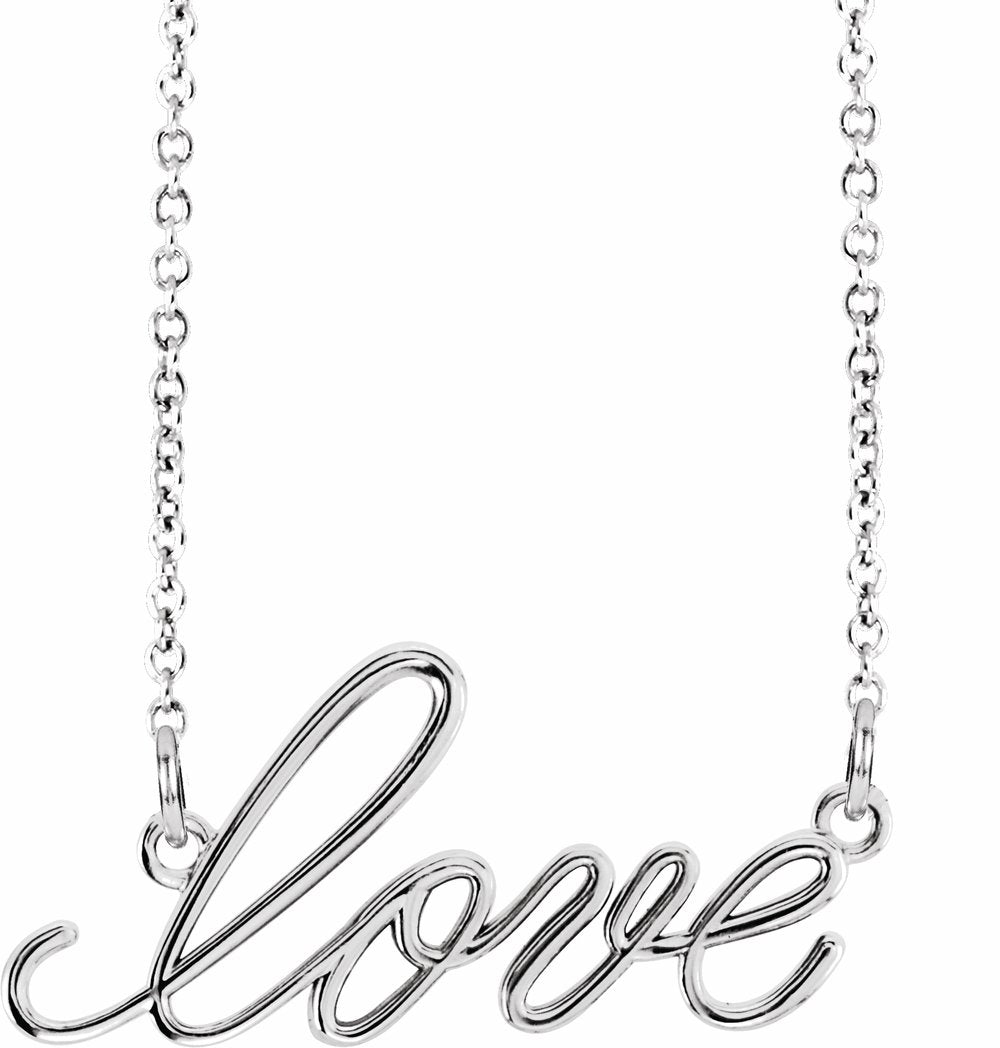 Sterling Silver Love 16 1/2" Necklace
