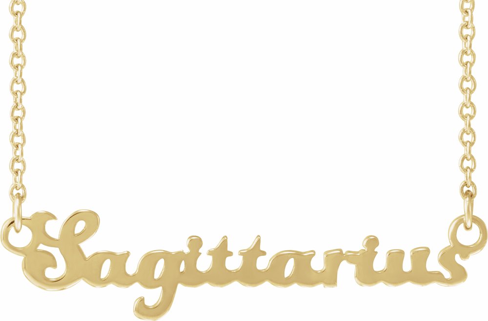 14K Yellow Sagittarius Zodiac 18" Necklace