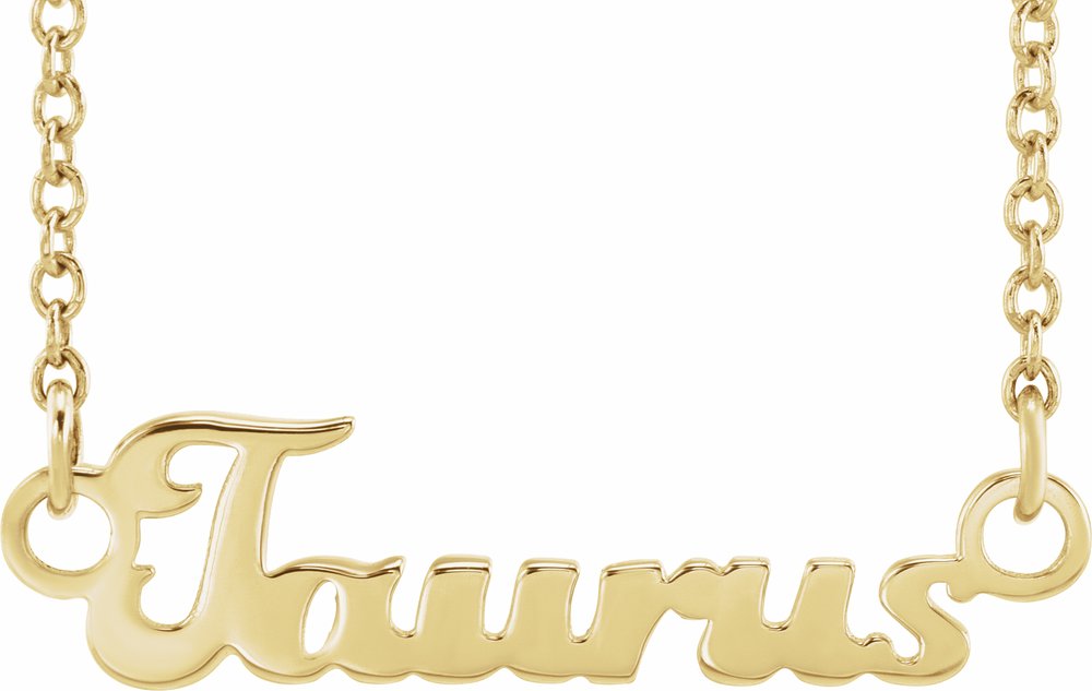 14K Yellow Taurus Zodiac 18" Necklace
