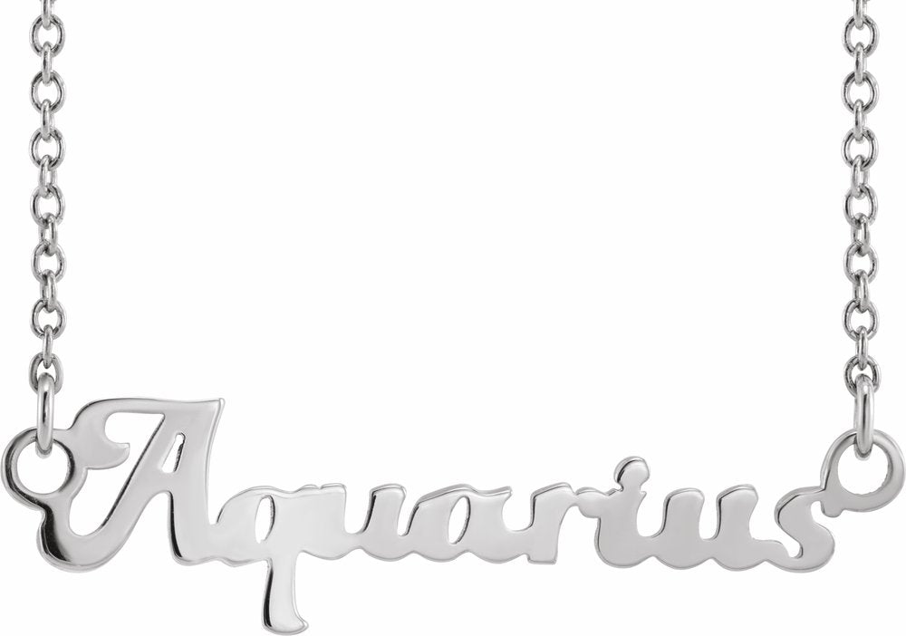 Sterling Silver Aquarius Zodiac 18" Necklace