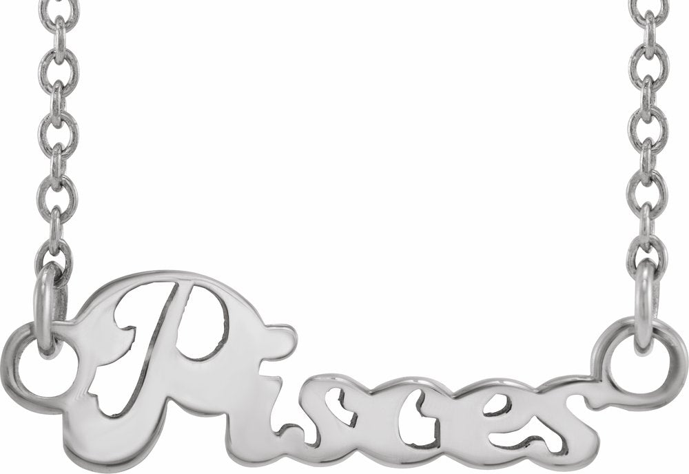 Sterling Silver Pisces Zodiac 18" Necklace