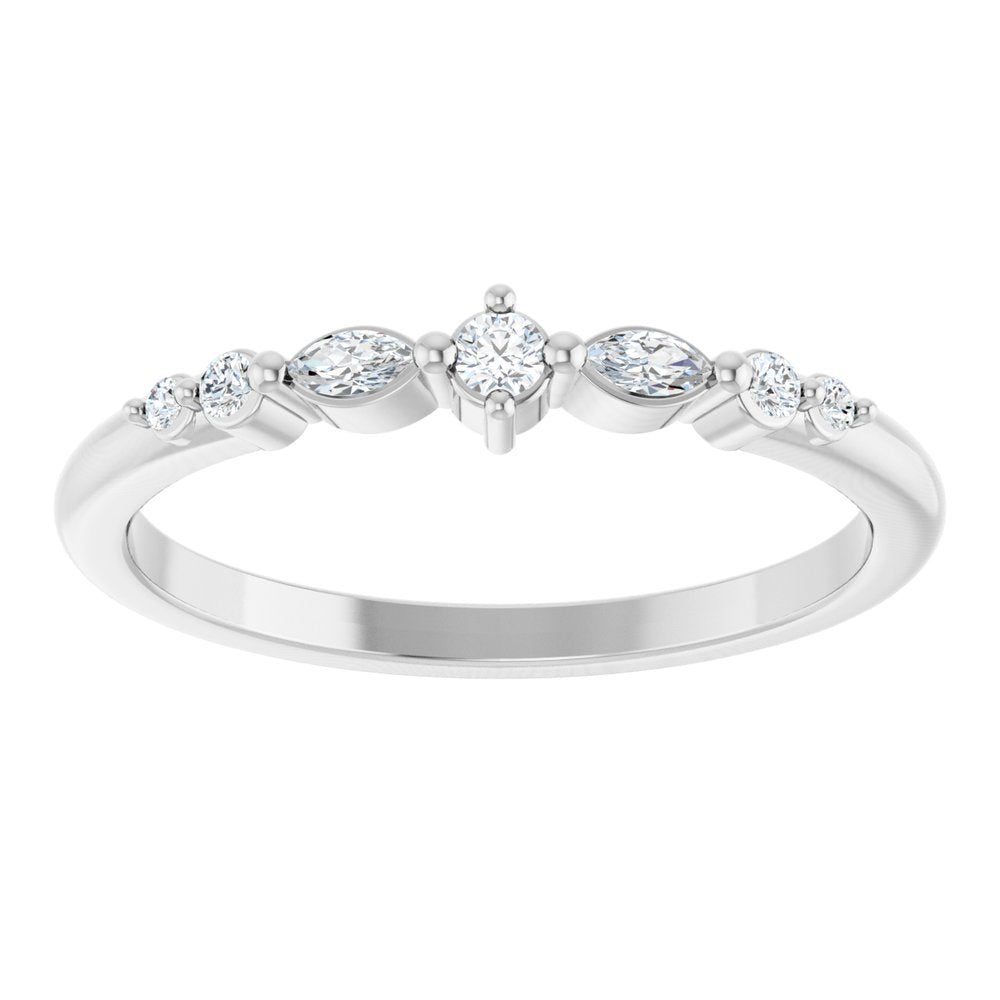 14K White Gold 1/8 CTW Natural Diamond Stackable Ring