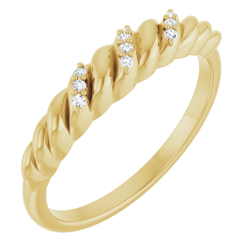 14K Yellow Gold .04 CTW Natural Diamond Dome Ring