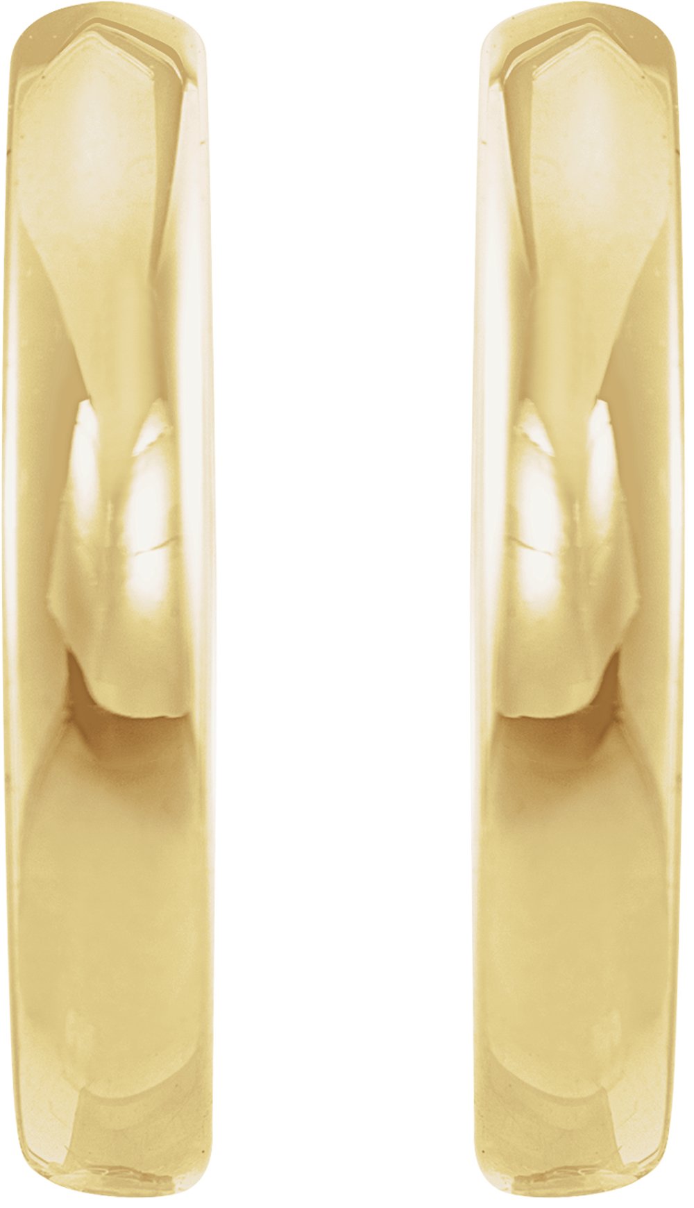 14K Yellow Gold 15 mm Hinged Hoop Earrings