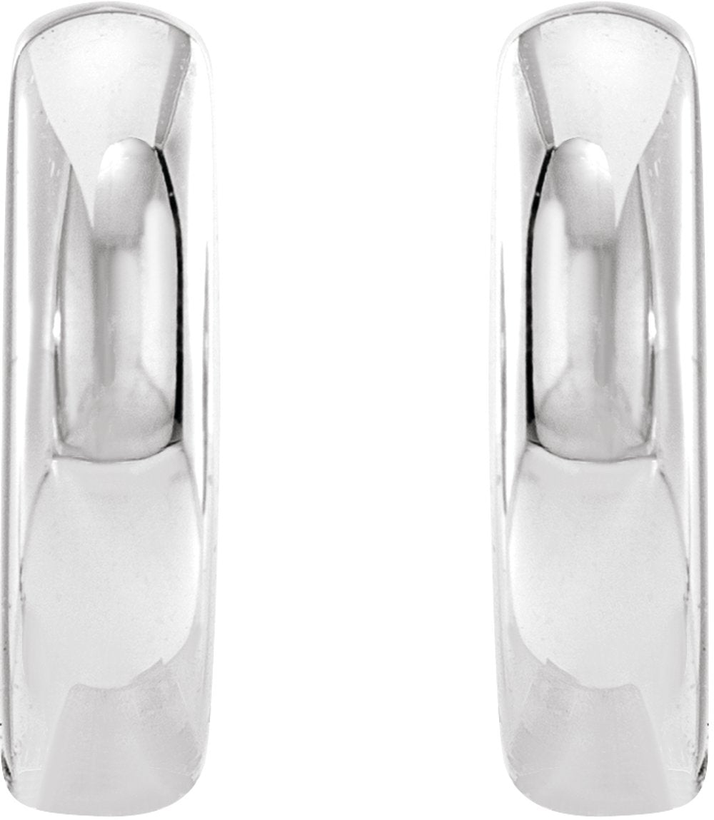 14K White Gold 9.5 mm Hinged Hoop Earrings