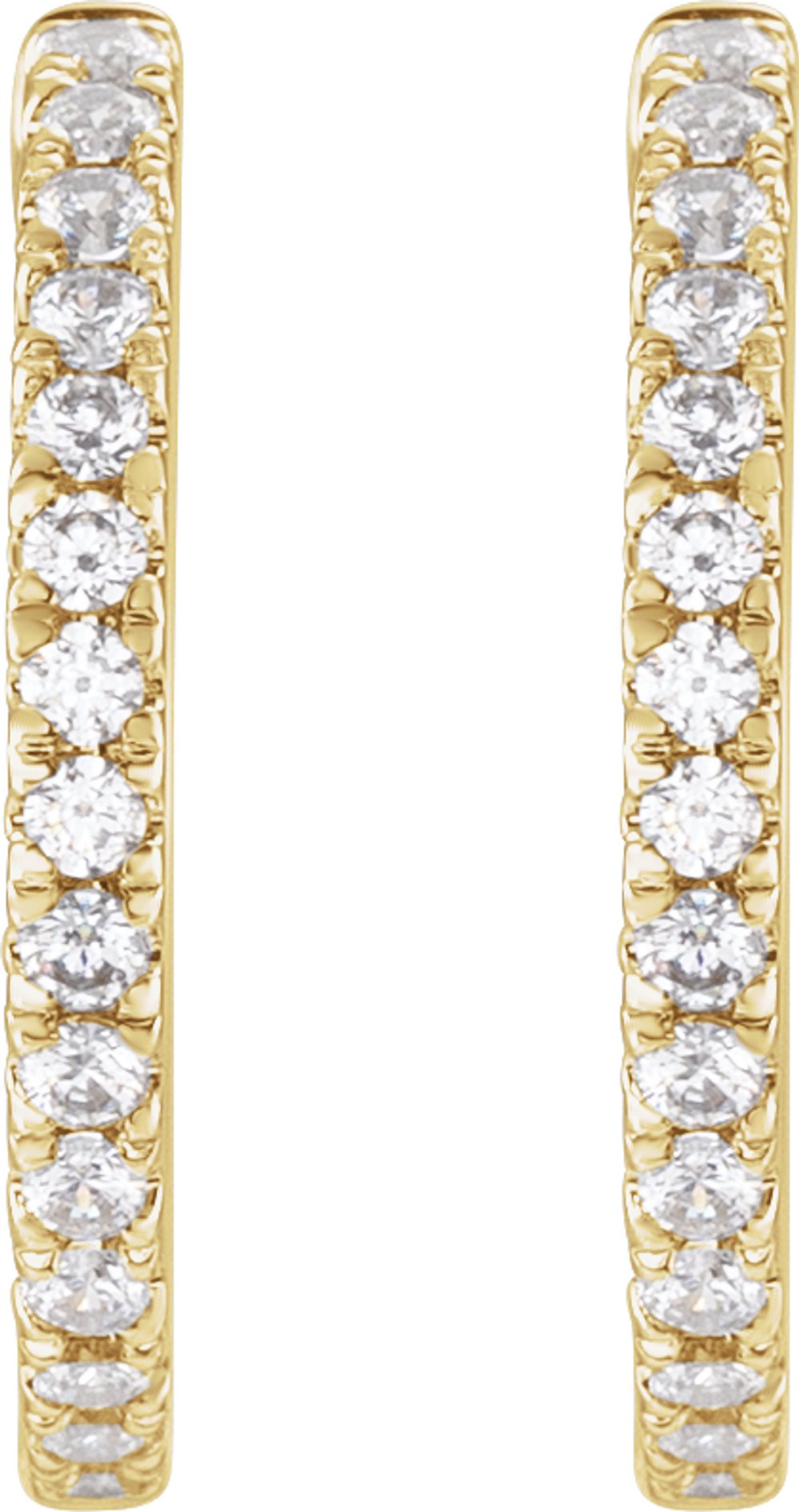14K Yellow Gold 3/8 CTW Lab-Grown Diamond 17.4 mm Hoop Earrings