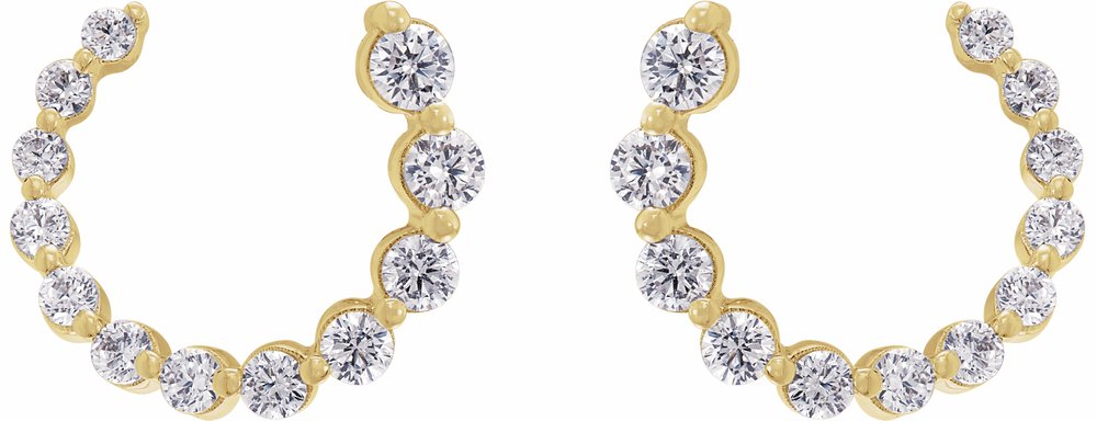 14K Yellow 1/2 CTW Lab-Grown Diamond Front-Back Earrings