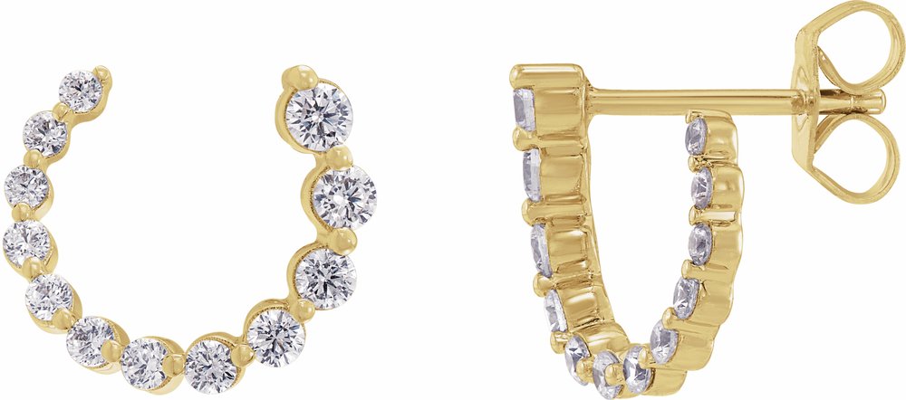 14K Yellow Gold 1/2 CTW Lab-Grown Diamond Front-Back Earrings