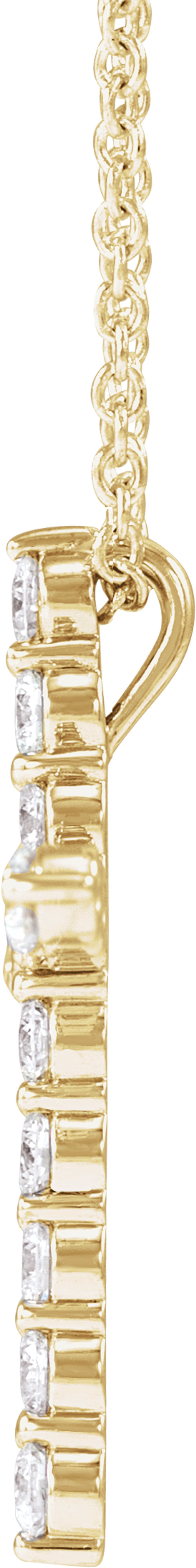 14K Yellow 1/2 CTW Natural Diamond Cross 16-18" Necklace