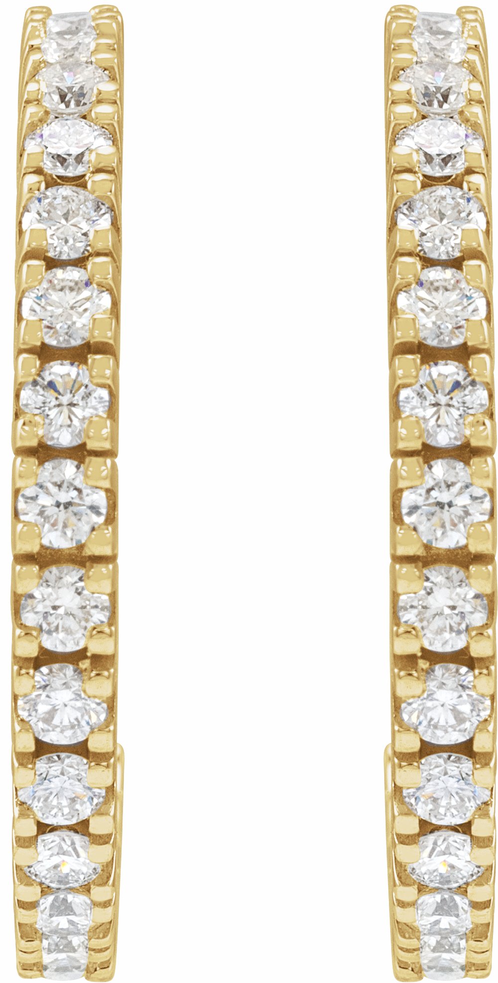 14K Yellow Gold 1 5/8 CTW Lab-Grown Diamond 24.7 mm Hoop Earrings