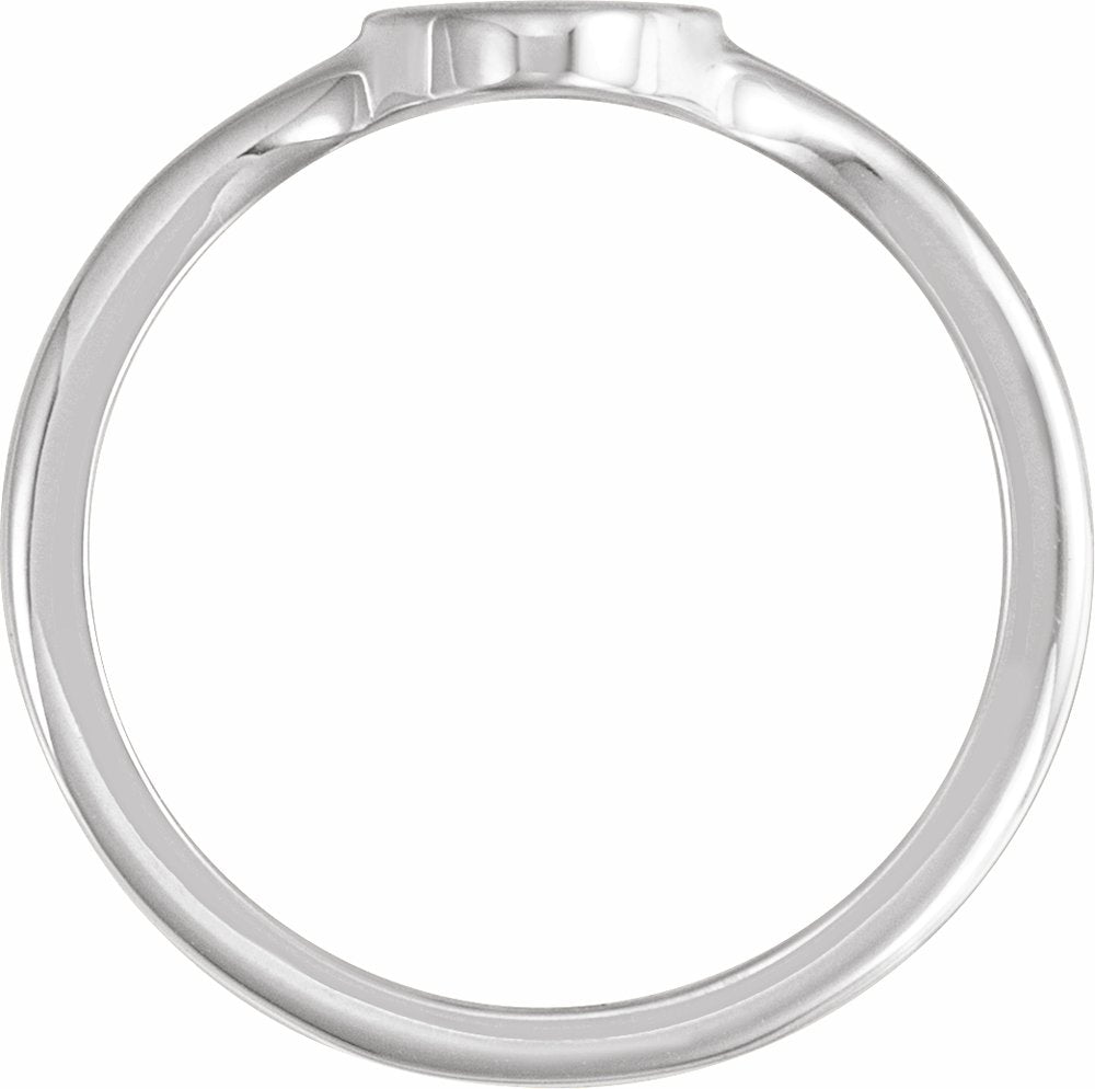 Sterling Silver 13x7 mm Oval Brushed Top Signet Ring