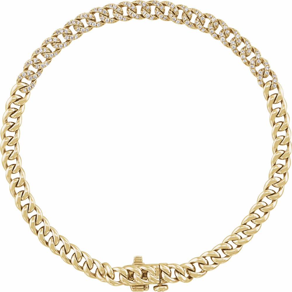 14K Yellow Gold 1/2 CTW Natural Diamond Link 7 1/4" Bracelet