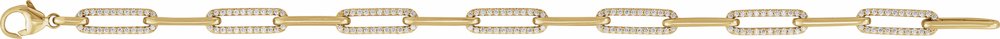 14K Yellow Gold 1 CTW Natural Diamond Link 7" Bracelet