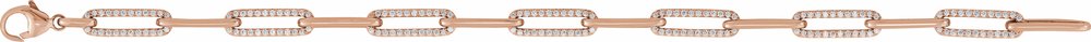 14K Rose 1 CTW Natural Diamond Link 7" Bracelet