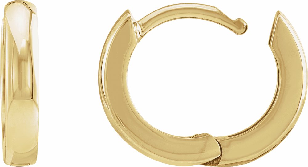 14K Yellow Gold 12 mm Hinged Hoop Earrings