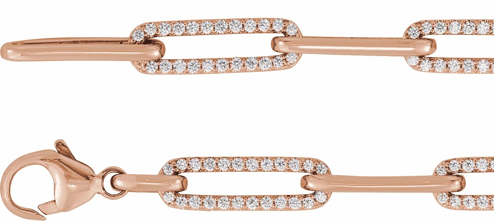 14K Rose 1 CTW Natural Diamond Link 7" Bracelet