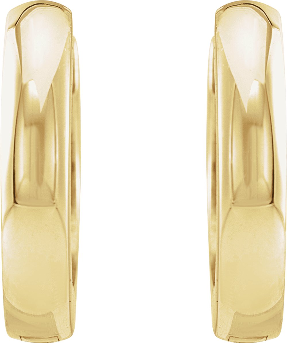 14K Yellow Gold 12 mm Hinged Hoop Earrings