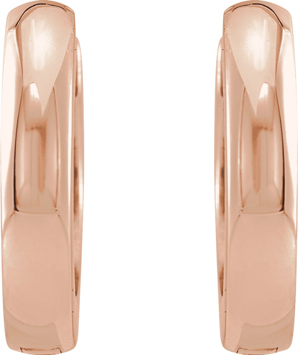 14K Rose Gold 12 mm Hinged Hoop Earrings